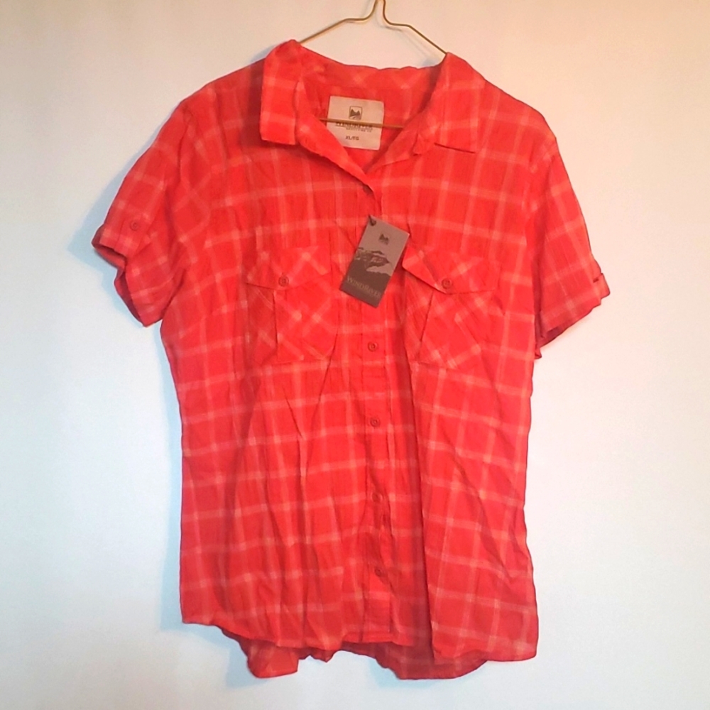 Wind River NWT Peach Plaid Shirt